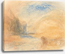 Постер Тернер Уильям (William Turner) Mountain Landscape with Lake