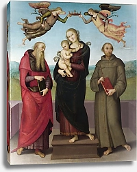 Постер Перуджино Пьетро Дева Мария с младенцем и Святыми Жеромом и Франсисом