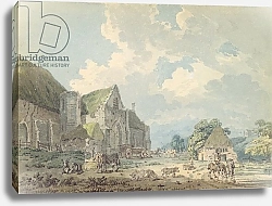 Постер Гиртин Томас The Tithe Barn at Abbotsbury with the Abbey on the hill..., c.1795