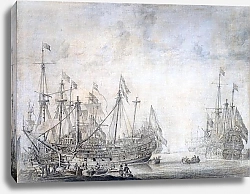 Постер Велде Виллем Старший Ships after the battle