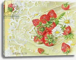 Постер Уоттс Э. (совр) Strawberries on Lace, 1999
