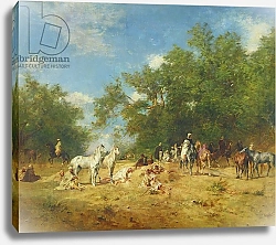 Постер Arab Horsemen Resting in the Forest, 1868