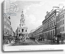 Постер Школа: Английская 18в. St. Mary's Church and Somerset House in the Strand, 1796
