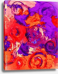 Постер Красно-фиолетовая абстракция с завитками