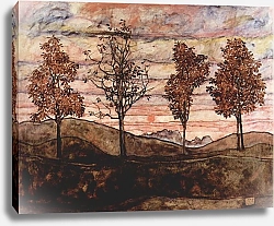 Постер Шиле Эгон (Egon Schiele) Четыре дерева