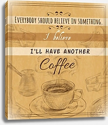 Постер Кофейный набор, ретро постер