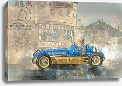 Постер Миллер Питер (совр) Blue and Yellow Maserati of Bira