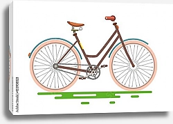Постер Ретро-велосипед на белом фоне