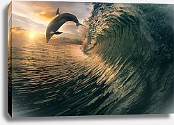 Постер Дельфин над волной