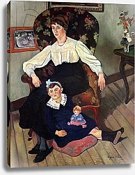Постер Валадон Мэри Portrait of Marie Coca and her Daughter, 1913