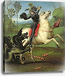 Постер Рафаэль (Raphael Santi) St. George Struggling with the Dragon, c.1503-05