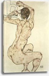 Постер Шиле Эгон (Egon Schiele) A Crouching Nude, 1915