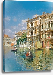 Постер Санторо Рубенс Gondoliers In Front Of The Palazzo Cavalli-Franchetti, Venice