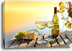 Постер Вино и виноград с виноградников в Лаво, Швейцария