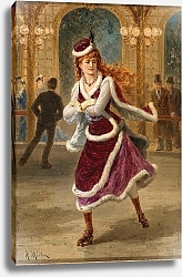 Постер Морлон Поль Junge, rothaarige Pariserin auf der Rollschuhbahn