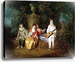 Постер Ватто Антуан (Antoine Watteau) The Foursome, c.1713