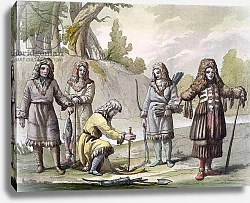 Постер Школа: Итальянская 19в Men of Kamchatka, far eastern Russia, c.1820s-30s