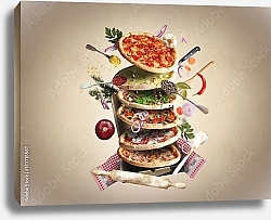 Постер Пицца с разными начинаками