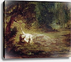 Постер Делакруа Эжен (Eugene Delacroix) The Death of Ophelia, 1838