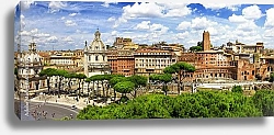 Постер Италия. Руины торговых зданий на форуме Траяна в Риме.Панорама