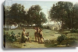 Постер Коро Жан (Jean-Baptiste Corot) Homer and the Shepherds in a Landscape, 1845