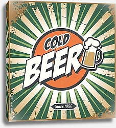 Постер Ретро плакат с холодным пивом