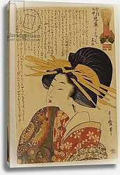 Постер Утамаро Китагава A courtesan raising her sleeve
