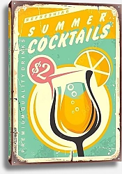Постер Ретро плакат летних коктейлей