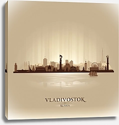 Постер Владивосток, Россия. Силуэт города