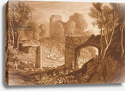 Постер Тернер Вильям (последователи) F.67.I East Gate, Winchelsea, from the 'Liber Studiorum', engraved by Samuel William Reynolds, 1819