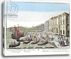 Постер Школа: Французская Perspective view of the Town Hall and part of the harbour at Marseille, c.1770