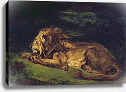 Постер Делакруа Эжен (Eugene Delacroix) Lion Resting 2