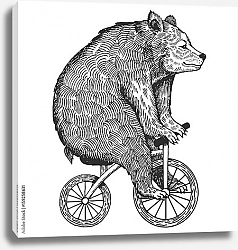 Постер Медведь на велосипеде