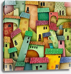 Постер Разноцветный фон с яркими домами