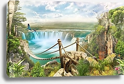 Постер Мостик у водопада