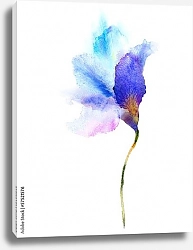 Постер Акварельный синий цветок