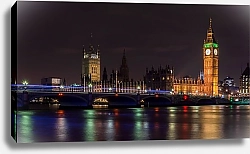 Постер Лондонский мост ночью 1