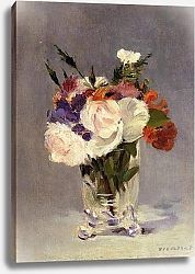 Постер Мане Эдуард (Edouard Manet) Цветы в хрустальной вазе  -   1882