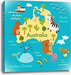 Постер Детская карта Австралии №2