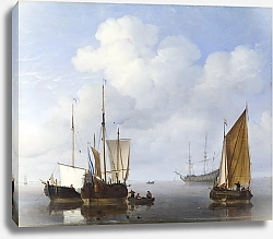 Постер Вельде Вильям Голландские корабли в штиль