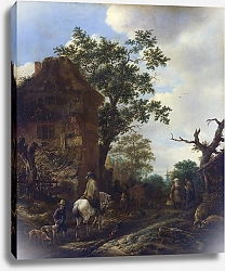 Постер Окраина деревини с наездником