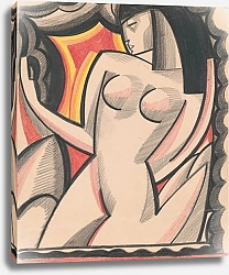 Постер Рейсс Уинольд Graphic design of nude female.] [Cubist composition drawing