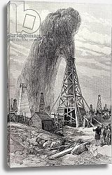 Постер Школа: Английская 19в. The Petroleum Oil Wells at Baku on the Caspian: A Fountain of Petroleum Oil, 1886