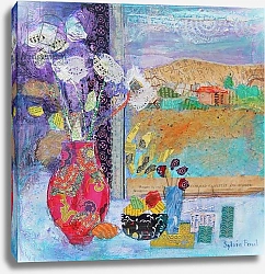 Постер Пауль Сильвия (совр) Flowers in the Window 2014, acrylic/paper collage