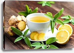 Постер Имбирный чай с лимоном