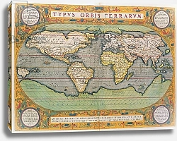 Постер Ортелиус Абрахам (карты) Typus Orbis Terrarum, map of the world, from Ortelius's 'Theatrum Orbis Terrarum', Antwerp, 1570