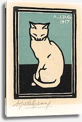 Постер Граак Джули Zittende kat met gesloten ogen