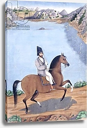 Постер Школа: Персидская 19в. Portrait of a Young Man on Horseback, c.1840