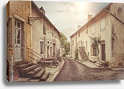 Постер Старая улица во Франции. Винтажный стиль