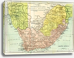 Постер Map of South Africa since 1815, Kaffir and Boer Wars, published 1916.